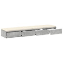 vidaXL Ágyfiókok Beton Szürke 150 x 36,5 x 16,5 cm Szerelt Fa