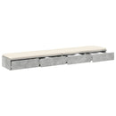vidaXL Ágyfiókok fiókkal Beton Szürke 180 x 36,5 x 16,5 cm Faanyag