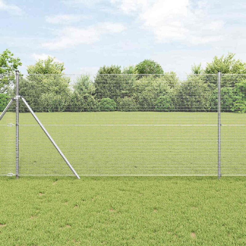 vidaXL Hegesztett Drótháló Kerítés Ezüst 1.2 x 25 m Acél