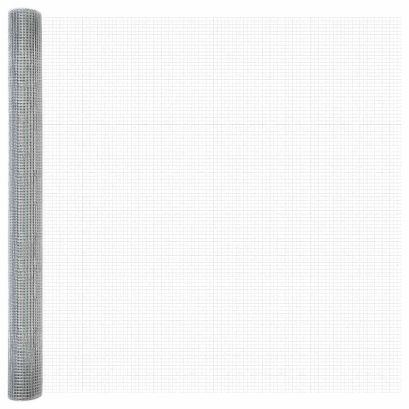 vidaXL Hegesztett Drótháló Kerítés Ezüst 1.5 x 25 m Acél