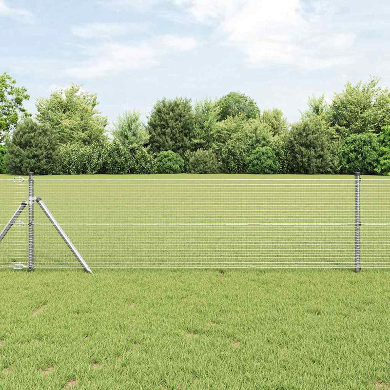 vidaXL Hegesztett Drótháló Kerítés Ezüst 0.4 x 50 m Acél