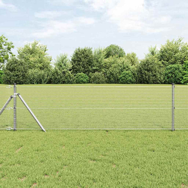 vidaXL Hegesztett Drótháló Kerítés Ezüst 0.5 x 50 m Acél