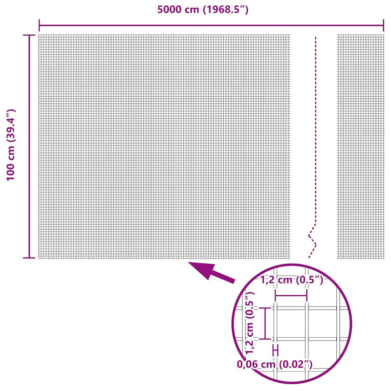 vidaXL Hegesztett Drótháló Kerítés Ezüst 1 x 50 m Acél