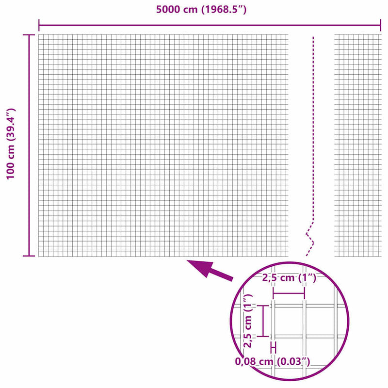 vidaXL Hegesztett Drótháló Kerítés Ezüst 1 x 50 m Acél