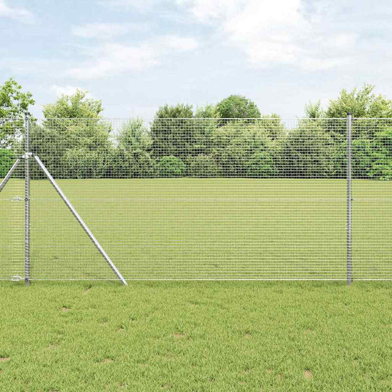 vidaXL Hegesztett Drótháló Kerítés Ezüst 1.4 x 50 m Acél