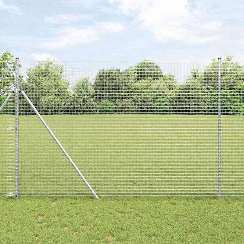 vidaXL Hegesztett Drótháló Kerítés Ezüst 1.5 x 50 m Acél