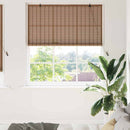 vidaXL Roletta függönyökkel Barna 140 x 220 cm bambusz