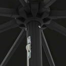 vidaXL Kerti napernyő Fekete 395 x 395 x 245 cm Poliészter és acél