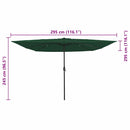 vidaXL Kerti napernyő Zöld és Fekete 295 x 295 x 245 cm