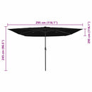 vidaXL Kerti napernyő Fekete 295 x 295 x 245 cm Poliészter és acél