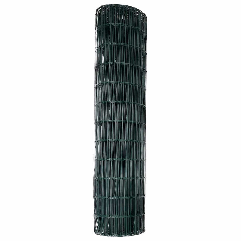 vidaXL Európai Kerítés Zöld 1.2 x 10 m PVC-bevonatú vas