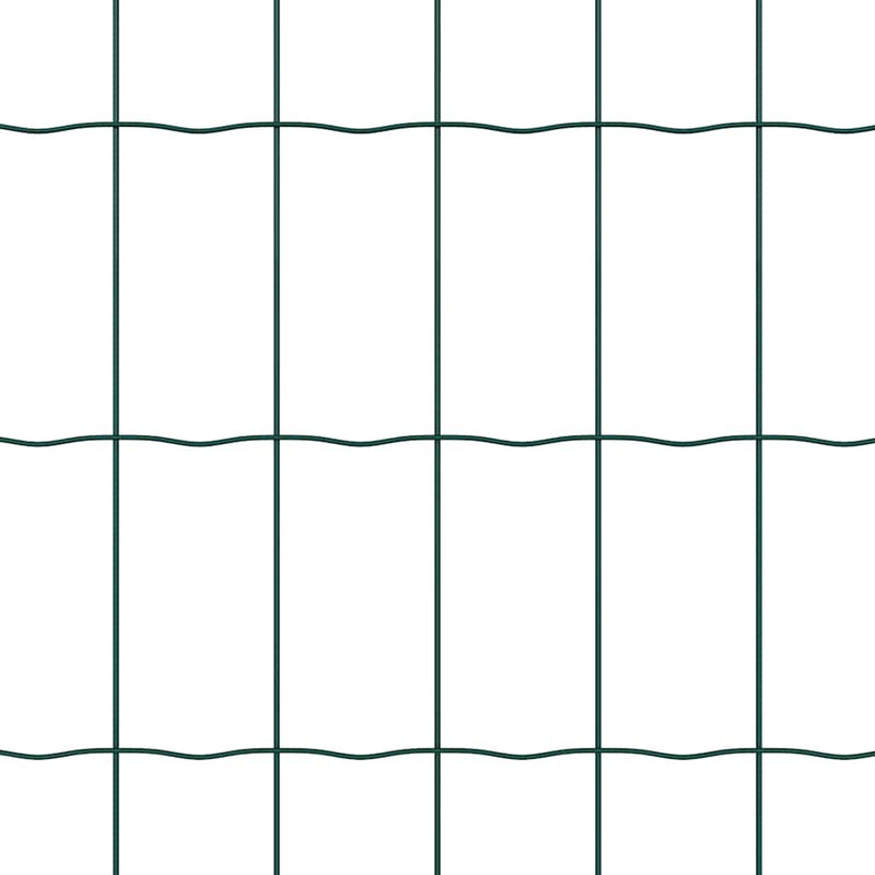 vidaXL Európai Kerítés Zöld 1.4 x 10 m PVC-bevonatú vas