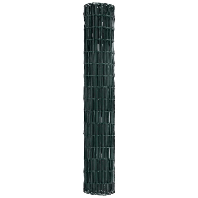 vidaXL Európai Kerítés Zöld 1.5 x 10 m PVC-bevonatú vas