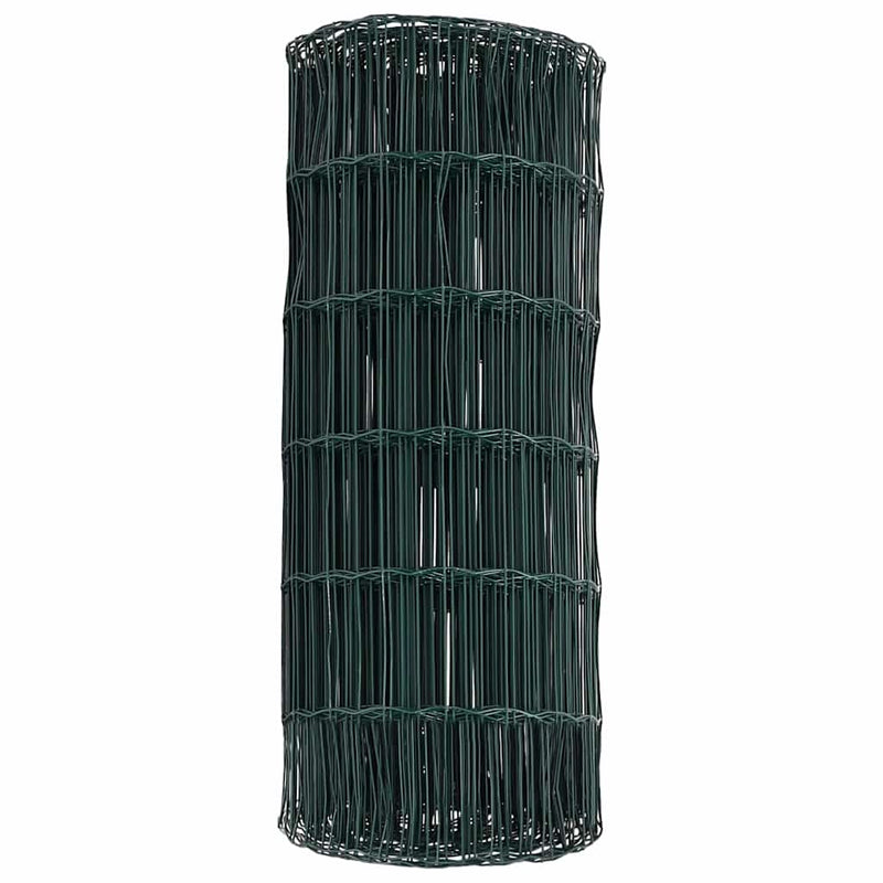 vidaXL Európai Kerítés Zöld 0.8 x 25 m PVC-bevonatú vas