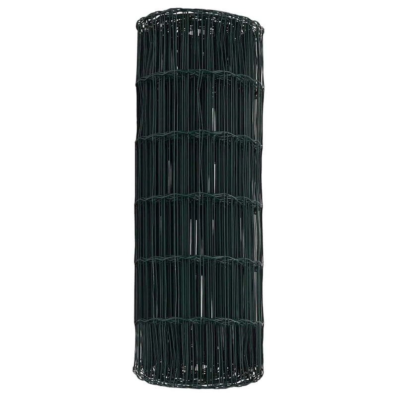 vidaXL Európai Kerítés Zöld 0,4 x 25 m PVC-bevonatú vas