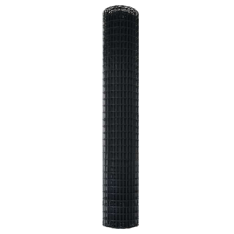vidaXL Európai Kerítés Szürke 1.6 x 10 m PVC-bevonatú vas