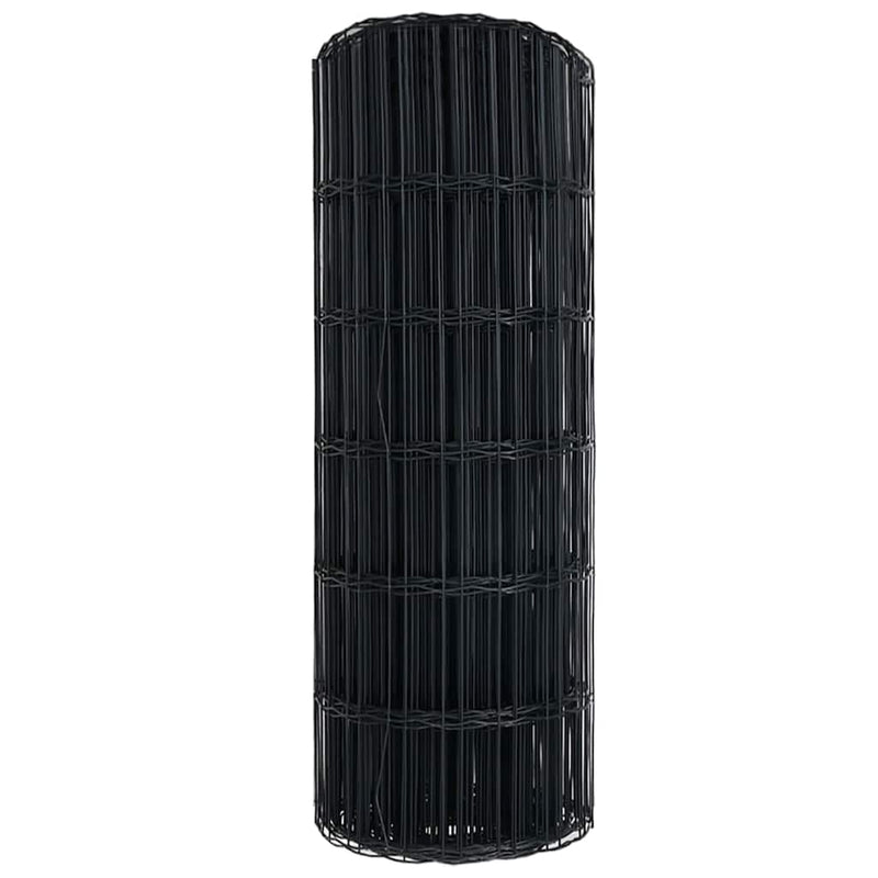 vidaXL Európai Kerítés Szürke 0,6 x 10 m PVC-bevonatú vas
