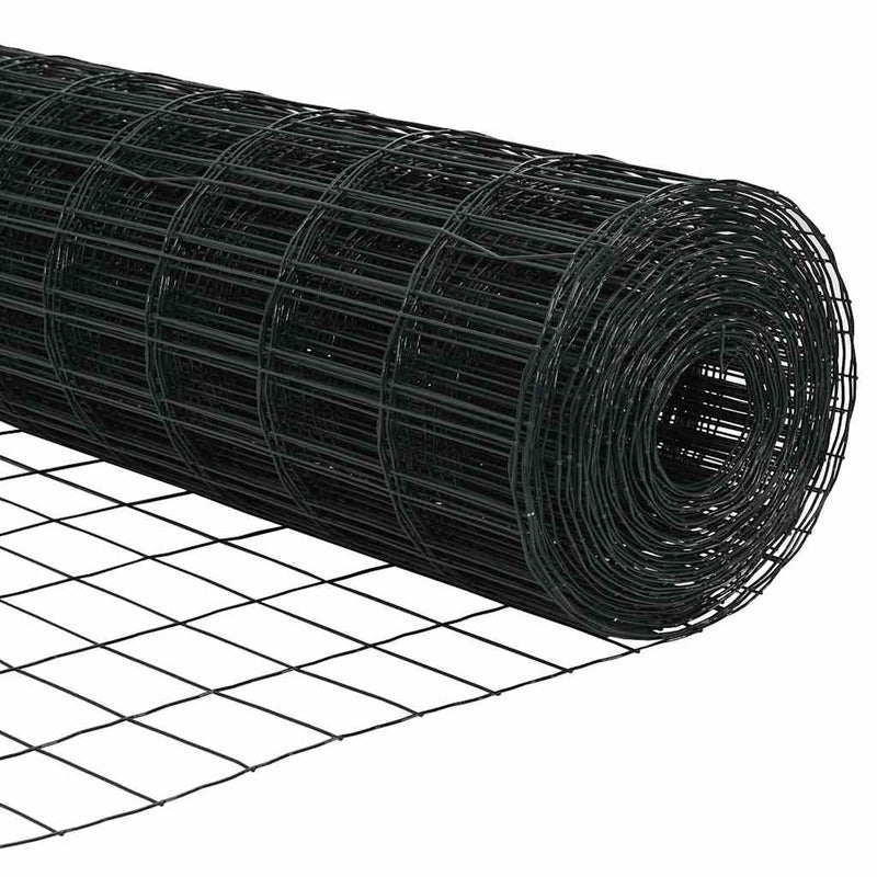 vidaXL Európai Kerítés Szürke 1 x 10 m PVC-bevonatú vas