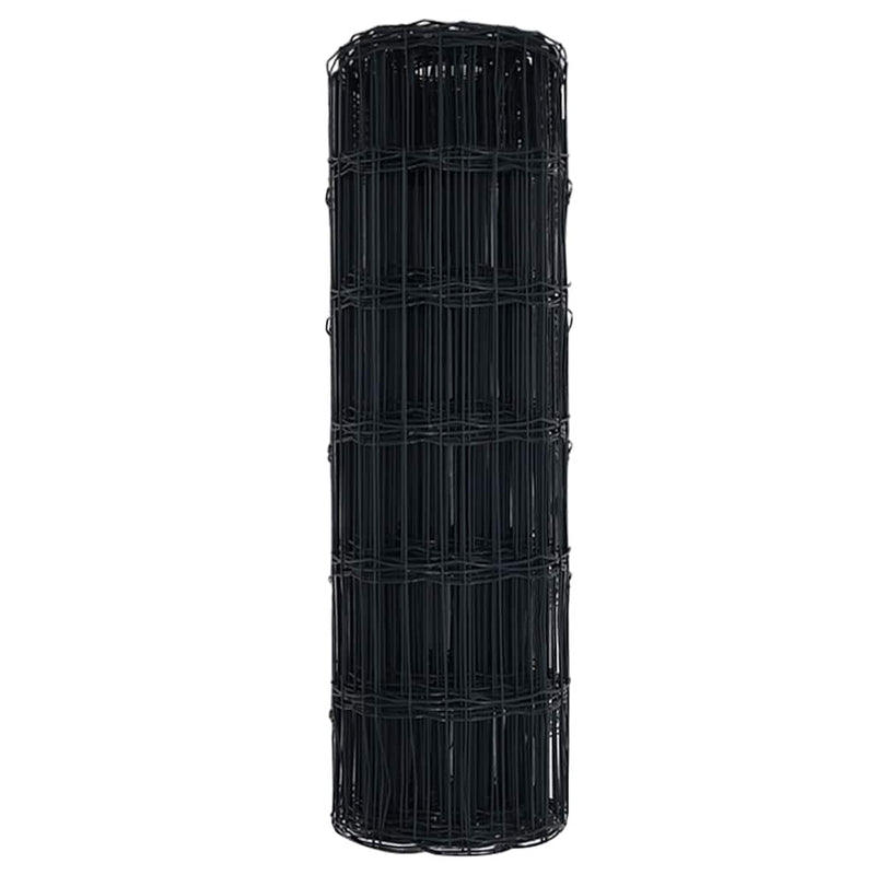 vidaXL Európai Kerítés Szürke 0,6 x 10 m PVC-bevonatú vas