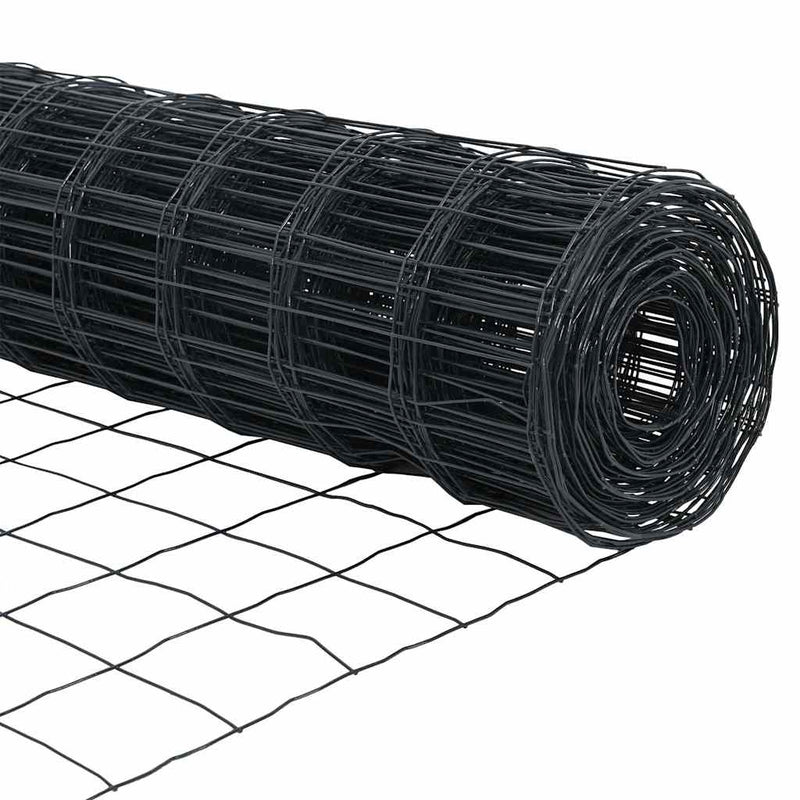 vidaXL Európai Kerítés Szürke 1.5 x 10 m PVC-bevonatú vas