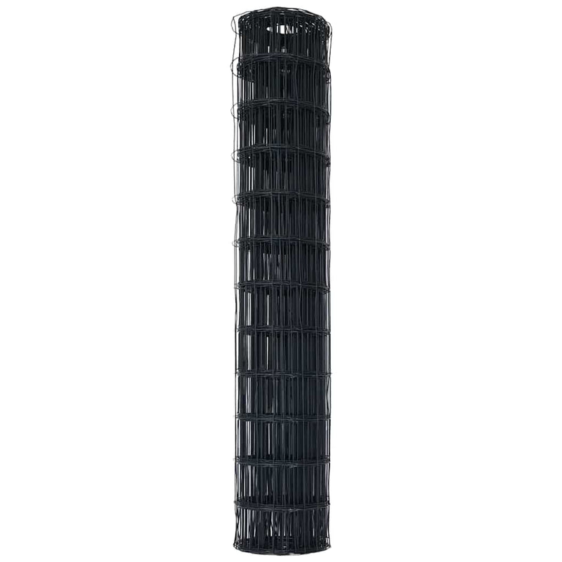 vidaXL Európai Kerítés Szürke 1.4 x 10 m PVC-bevonatú vas