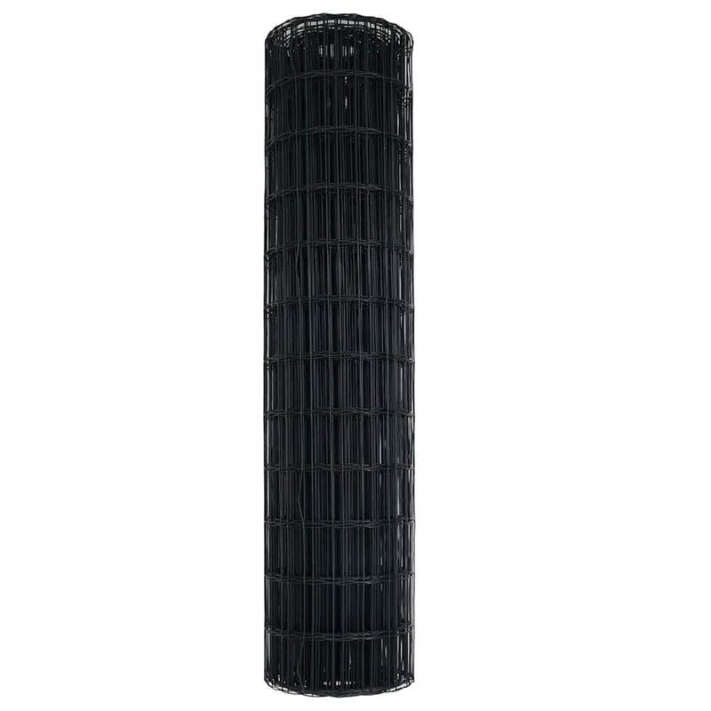 vidaXL Európai Kerítés Szürke 1.2 x 25 m PVC-bevonatú vas