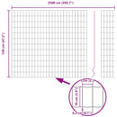 vidaXL Európai Kerítés Szürke 1.2 x 25 m PVC-bevonatú vas