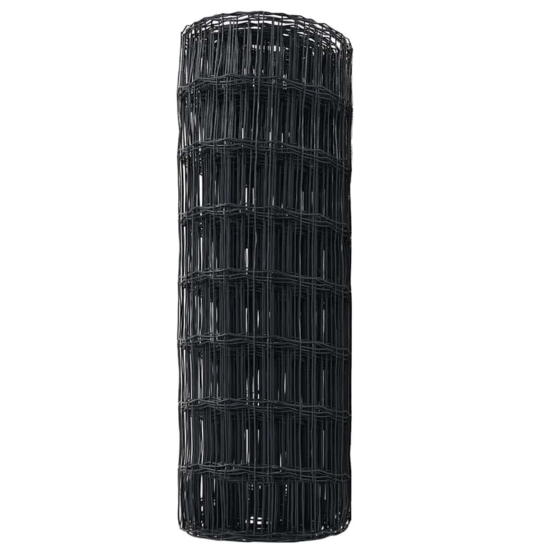 vidaXL Európai Kerítés Szürke 0,4 x 10 m PVC-bevonatú vas