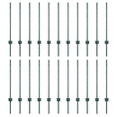 vidaXL Beágyazott kerítésoszlop 22 db Zöld 120 cm Porszórt acél