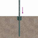 vidaXL Beágyazott kerítésoszlop 44 db Zöld 120 cm Porszórt acél