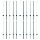 vidaXL Beágyazott kerítésoszlop 22 db Zöld 140 cm Porszórt acél