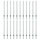 vidaXL Beágyazott kerítésoszlop 22 pcs Zöld 160 cm Porszórt acél