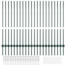 vidaXL Beágyazott kerítésoszlop 22 pcs Zöld 160 cm Porszórt acél