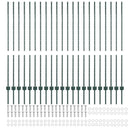vidaXL Kerítésoszlop 22 pcs Zöld 180 cm Acél