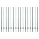 vidaXL Beágyazott kerítésoszlop 22 pcs Zöld 200 cm Porszórt acél