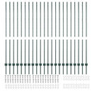 vidaXL Beágyazott kerítésoszlop 22 pcs Zöld 200 cm Porszórt acél