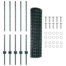 vidaXL Kerítés és Oszlop Zöld 1 x 10 m Acél