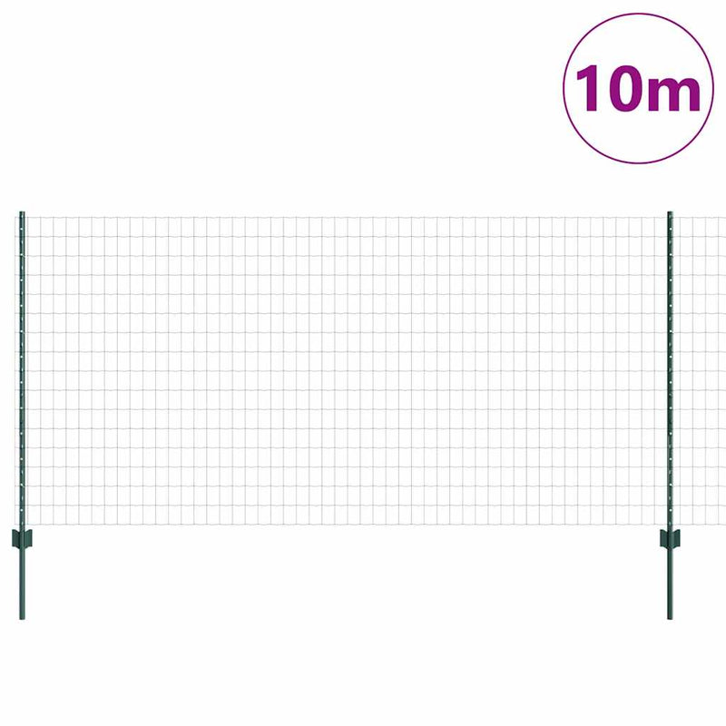 vidaXL Kerítés és Oszlop Zöld 1,2 x 10 m Acél