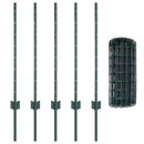 vidaXL Kerítés és Oszlop Zöld 0,8 x 10 m Acél