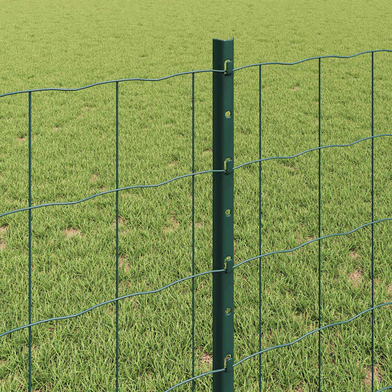 vidaXL Kerítés és Oszlop Zöld 0,8 x 10 m Acél