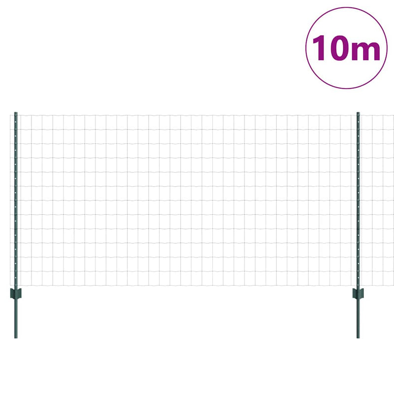 vidaXL Kerítés és Oszlop Zöld 1,2 x 10 m Acél