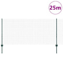 vidaXL Európai kerítés oszloppal 25 x 1 m PVC-bevonatos acél Zöld Háló