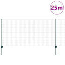 vidaXL Kerítés és Oszlop Zöld 1 x 25 m Acél