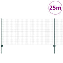 vidaXL Európai kerítés oszloppal 25 x 1 m PVC-bevonatos acél Zöld Háló