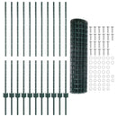 vidaXL Kerítés és Oszlop Zöld 1,2 x 25 m Acél