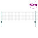 vidaXL Kerítés és Oszlop Zöld 0,6 x 50 m Acél