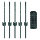 vidaXL Kerítés és Oszlop Zöld 0,4 x 10 m Acél