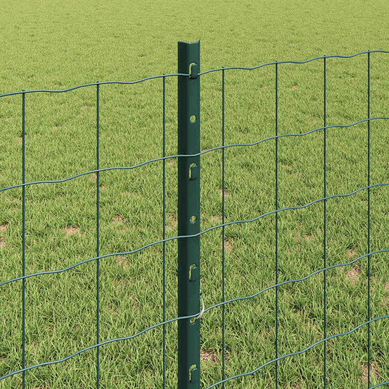 vidaXL Kerítés és Oszlop Zöld 0,8 x 10 m Acél