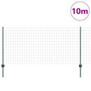 vidaXL Európai kerítés oszloppal 10 x 1 m PVC-bevonatos acél Zöld Háló