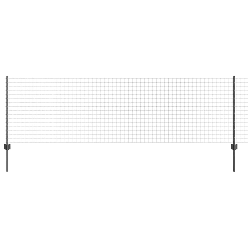 vidaXL Kerítés és Oszlop Szürke 0,8 x 10 m Acél